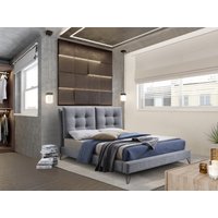 Time Living Tuscany King Size Grey Fabric Bed
