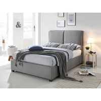 Time Living Oakland King Size Light Grey Fabric Bed