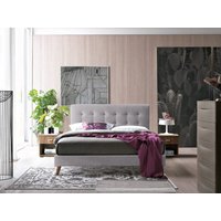 Time Living Novara King Size Light Grey Fabric Bed
