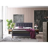 Time Living Novara King Size Dark Grey Fabric Bed