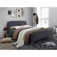 Time Living Geneva King Size Dark Grey Fabric Bed