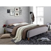 Time Living Geneva King Size Light Grey Fabric Bed