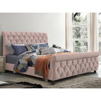 Westpoint Mills Morgan King Size Blush Pink Fabric Bed