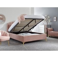 GFW Pettine End Lift Ottoman King Size Blush Pink Ottoman Bed
