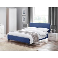 Julian Bowen Rialto Fabric Bed Double Blue Linen Fabric Bed