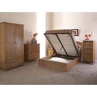 GFW Madrid Oak Ottoman King Size Oak Ottoman Bed