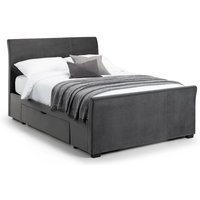 Julian Bowen Capri Bed with 2 Underbed Storage Drawers King Size Dark Grey Fabric Bed