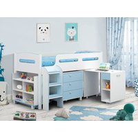 Julian Bowen Kimbo Cabin Bed Single White and Sky Blue Cabin Bed