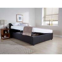 GFW Side Lifting Ottoman King Size Black Leather Ottoman Bed
