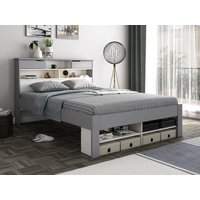Bedmaster Fabio King Size Grey and White 2 Drawer Wooden Bed