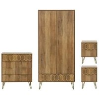 Orleans 4 Piece Bedroom Furniture Set Brown