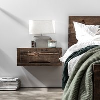 Wansbeck Floating Bedside Table - Rustic Pine | Funky Chunky Furniture  - Funky Chunky Furniture
