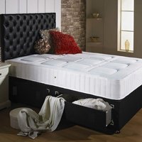 Chesterfield Divan Bed with Micro Quilted Dual Spring Memory Foam Mattress / 2 Ft 6 Small Single / Nostorage / Noheadboard