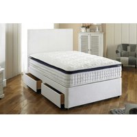 Fabric Divan + Pocket 2000 Pillow top Mattress / 2 Ft 6 Smallsingle / Nostorage / Brown Leather