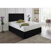 Classic Divan Set Upholstered in Soft Plush Velvet Material – Matching Headboard & Choice of Mattress / 2 Ft 6 Small Single / Nostorage / Plush Beige / No Mattress