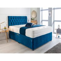Plush Divan Set with Matching Headboard & Choice of Mattress / 2 Ft 6 Small Single / Nostorage / Plush Noir Black / Nomattress