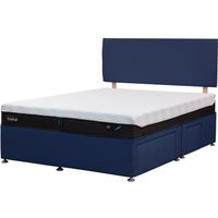 TEMPUR® Buckingham Drawer Divan (Double) - Double 135x190cm (4'6'') - Continental 4 drawers - Venice Marine