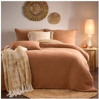 Yard Ribble Acid Washed Duvet Cover Set - Brown Cotton - Size King