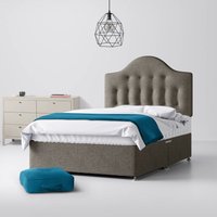 Super King Size - Divan Bed and Victor Buttoned Headboard - Dark Grey - Fabric - 6ft - Happy Beds