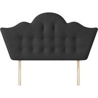 Florence - Super King Size - Buttoned Headboard - Dark Grey - Charcoal - Fabric - 6ft - Happy Beds