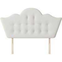 Florence - Super King Size - Buttoned Headboard - White - Fabric - 6ft - Happy Beds