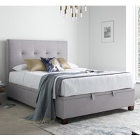 Yorkie - Ottoman - Super King Size - Lift Up Storage Bed -  Light Grey - Fabric - Super King Size- Happy Beds