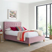 Kingham - King Size - Ottoman Storage Bed - Pink - Velvet - 5ft - Happy Beds
