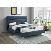 Finn - King Size - Blue - Fabric - Low Foot-End Bed - 5ft - Happy Beds