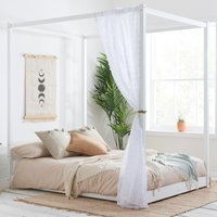 Darwin - King Size - Four-Poster Bed - White - Wooden - 5ft - Happy Beds