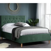 Loxley - King Size - Ottoman Bed - Green - Velvet - 5ft - Happy Beds