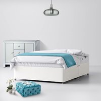 Super King Size - Divan Bed - White - Fabric - 6ft - Happy Beds