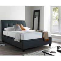 Accent - Double - Ottoman Storage Bed - Dark Grey - Fabric - 4ft6 - Happy Beds