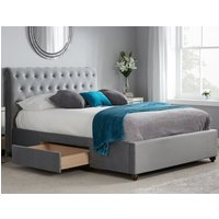 Marlow - Super King Size - 2 Drawer Storage Bed - Grey - Velvet - 6ft - Happy Beds