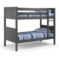 Maine - Single - Kids Wooden Bunk Bed Frame - Anthracite - 3ft - Happy Beds
