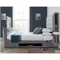 Titan 4.1 - Super King Size - TV Bed - Grey - Fabric - 6ft - Happy Beds