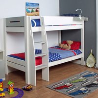 Urban - EU Single - Bunk Bed - White/Grey - Wooden - EU3ft - Happy Beds