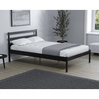 Luka - Double - Low Foot-End Bed - Black - Wooden - 4ft6 - Happy Beds